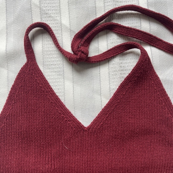 Vintage Wet Seal Y2K Ribbed Red Halter Top Size XS Boho Festival Crop Tank Top - Picture 12 of 12